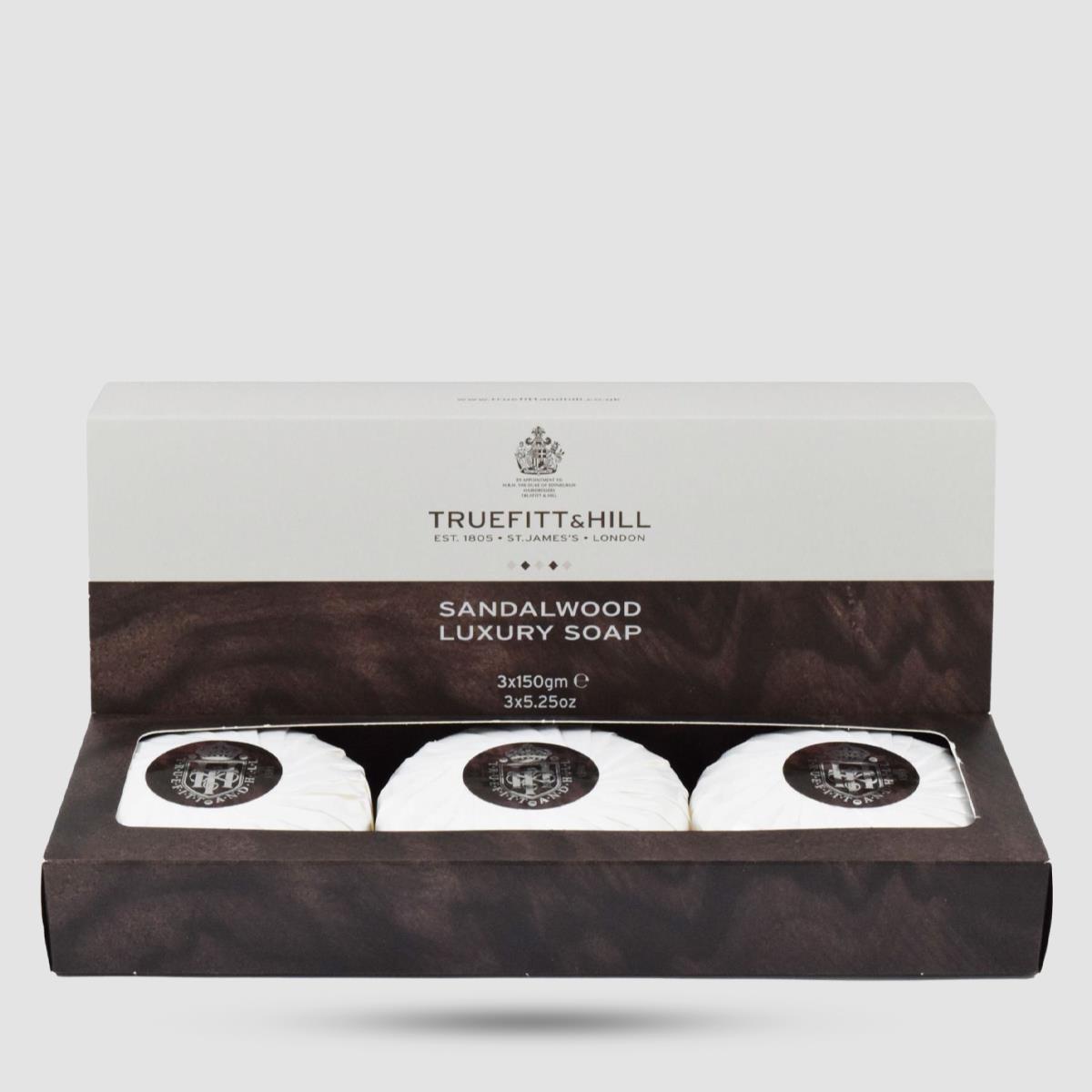 Σαπούνια Σώματος - Truefitt And Hill - Sandalwood Luxury Triple Soap 3 X 150g