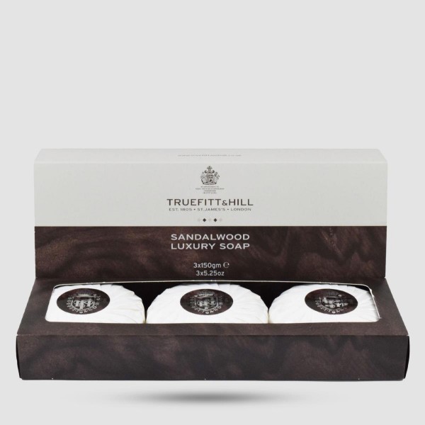 Triple Soap - Truefitt And Hill - Sandalwood Luxury Triple Soap 3 X 150g