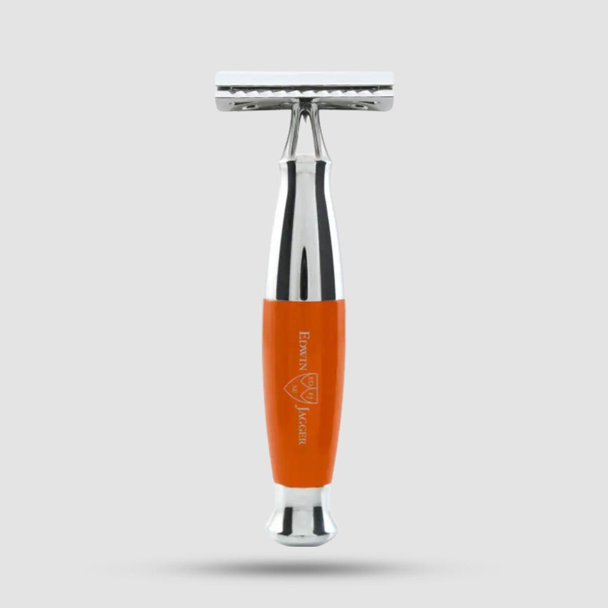 Safety Razor - Edwin Jagger - Orange, Chrome Handle (Pps-r350crsr)