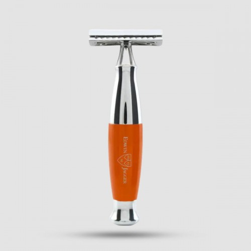 Safety Razor - Edwin Jagger - Orange, Chrome Handle (Pps-r350crsr)