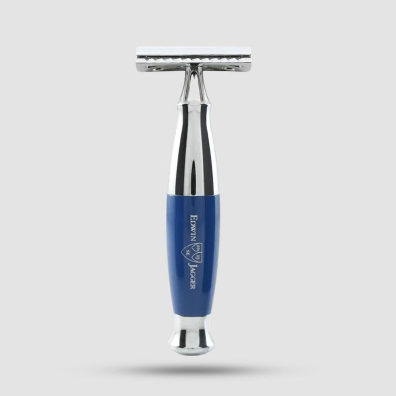 Safety Razor - Edwin Jagger - Blue, Chrome Handle (Pps-r353crsr)