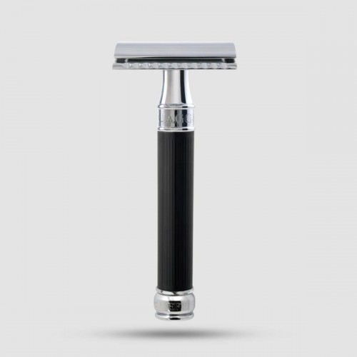 Safety Razor - Edwin Jagger - Rubber Coated Handle (Pps-de86rc14bl)