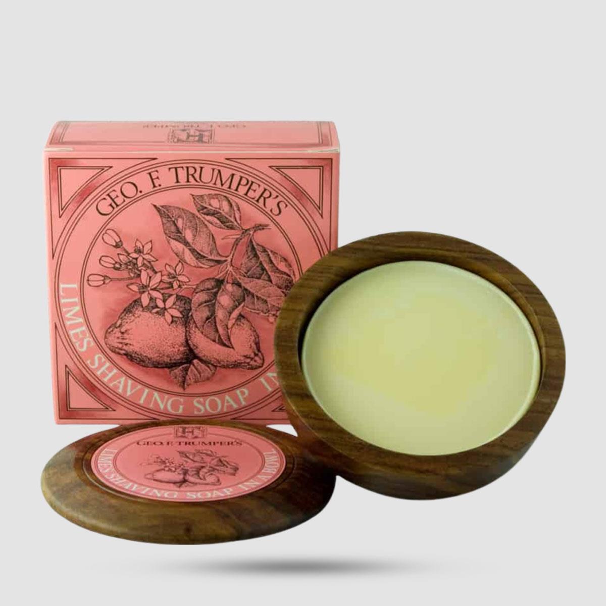 Shaving Soap In Wooden Bowl - Geo F. Trumper - Limes 80g