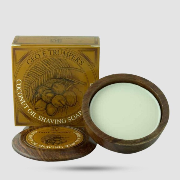 Shaving Soap In Wooden Bowl - Geo F. Trumper - Coconut Oil 80g