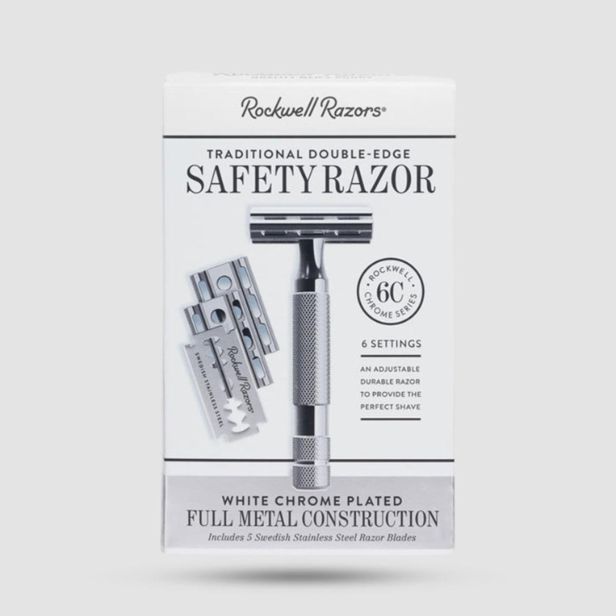 Safety Razor - Rockwell - 6c, White Chrome (Rr-6c-wc)