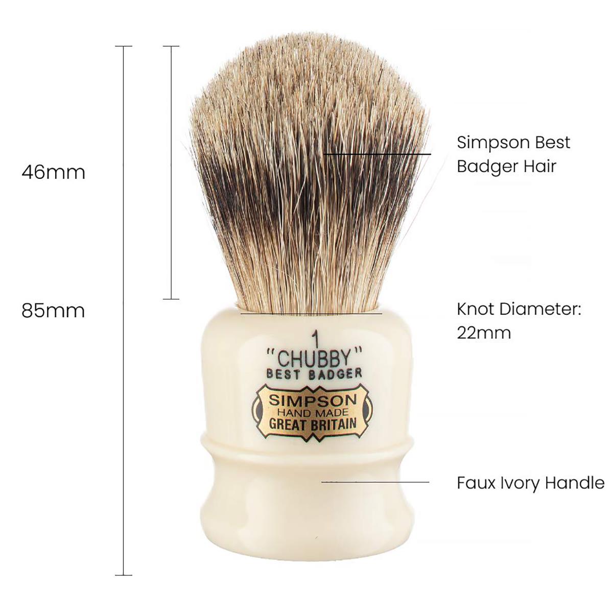 Shaving Brush - Simpson - Best Badger, Chubby 1 (Ch1)