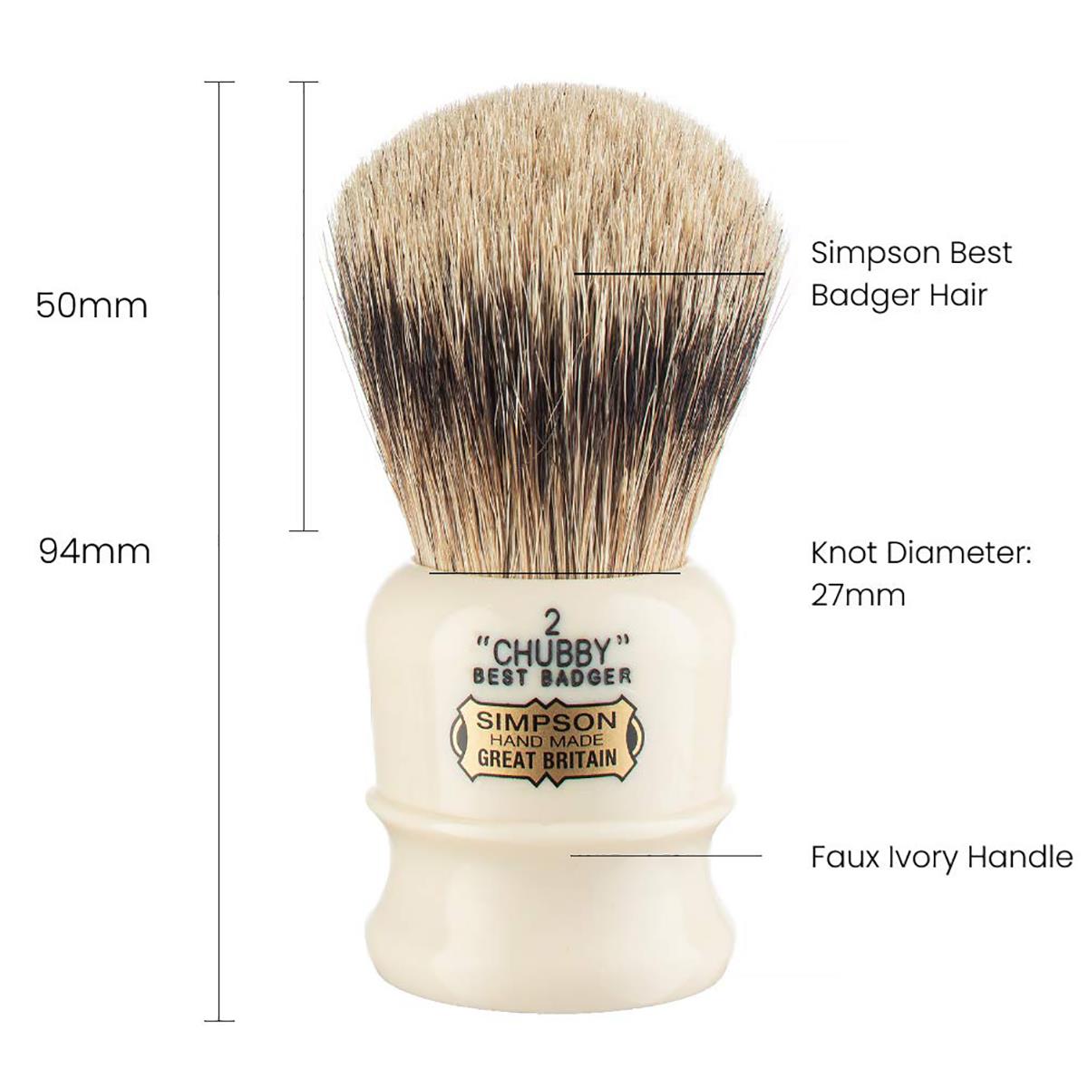 Shaving Brush - Simpson - Best Badger, Chubby 2 (Ch2)