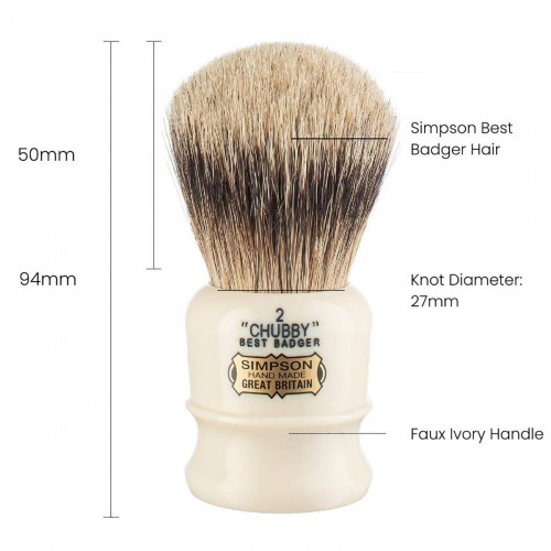 Shaving Brush - Simpson - Best Badger, Chubby 2 (Ch2)