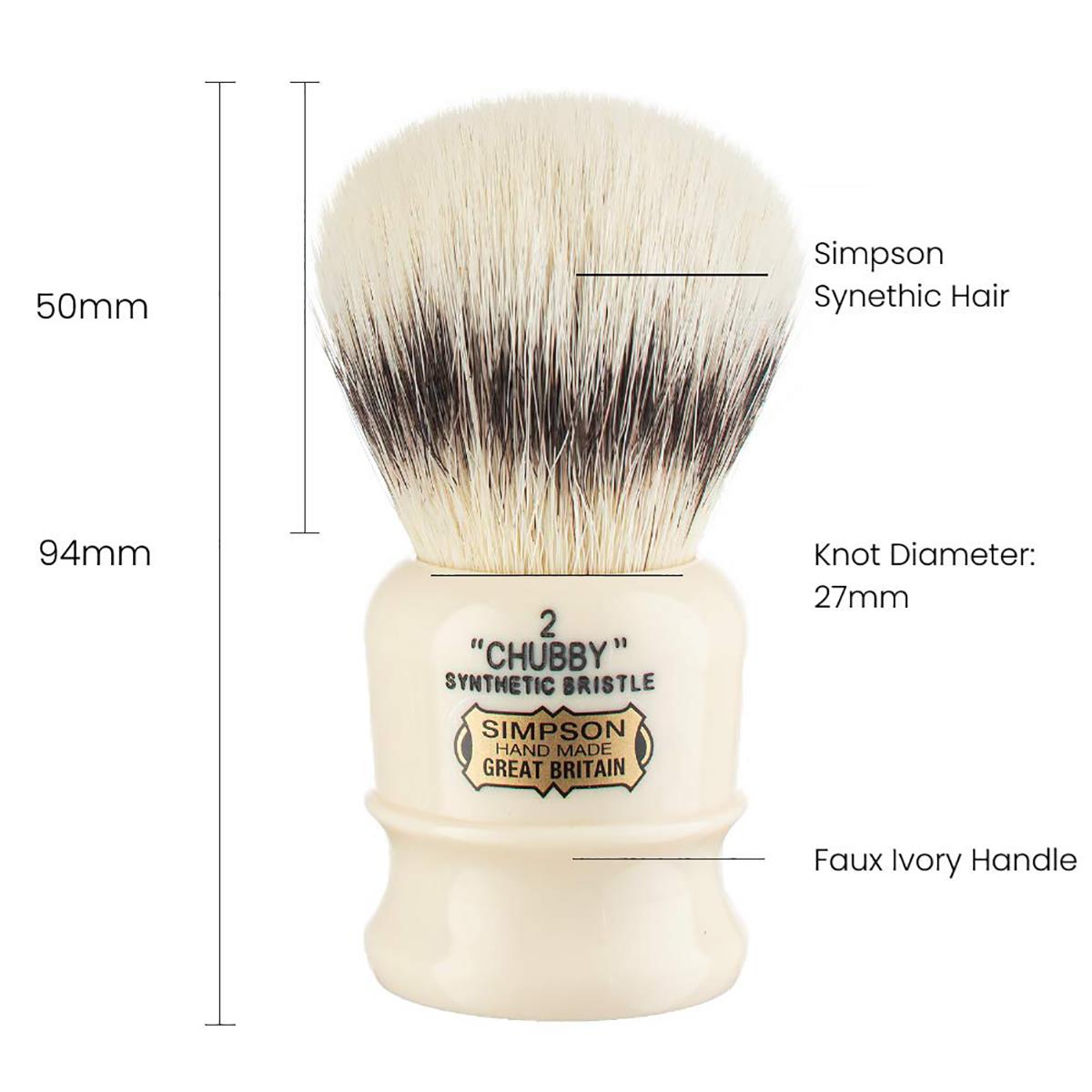 Shaving Brush - Simpson - Synthetic Badger, Chubby 2