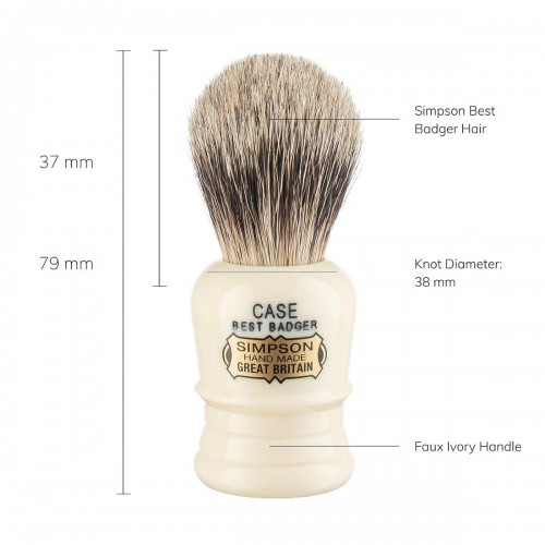 Shaving Brush - Simpson - Best Badger, Case (Case 1)