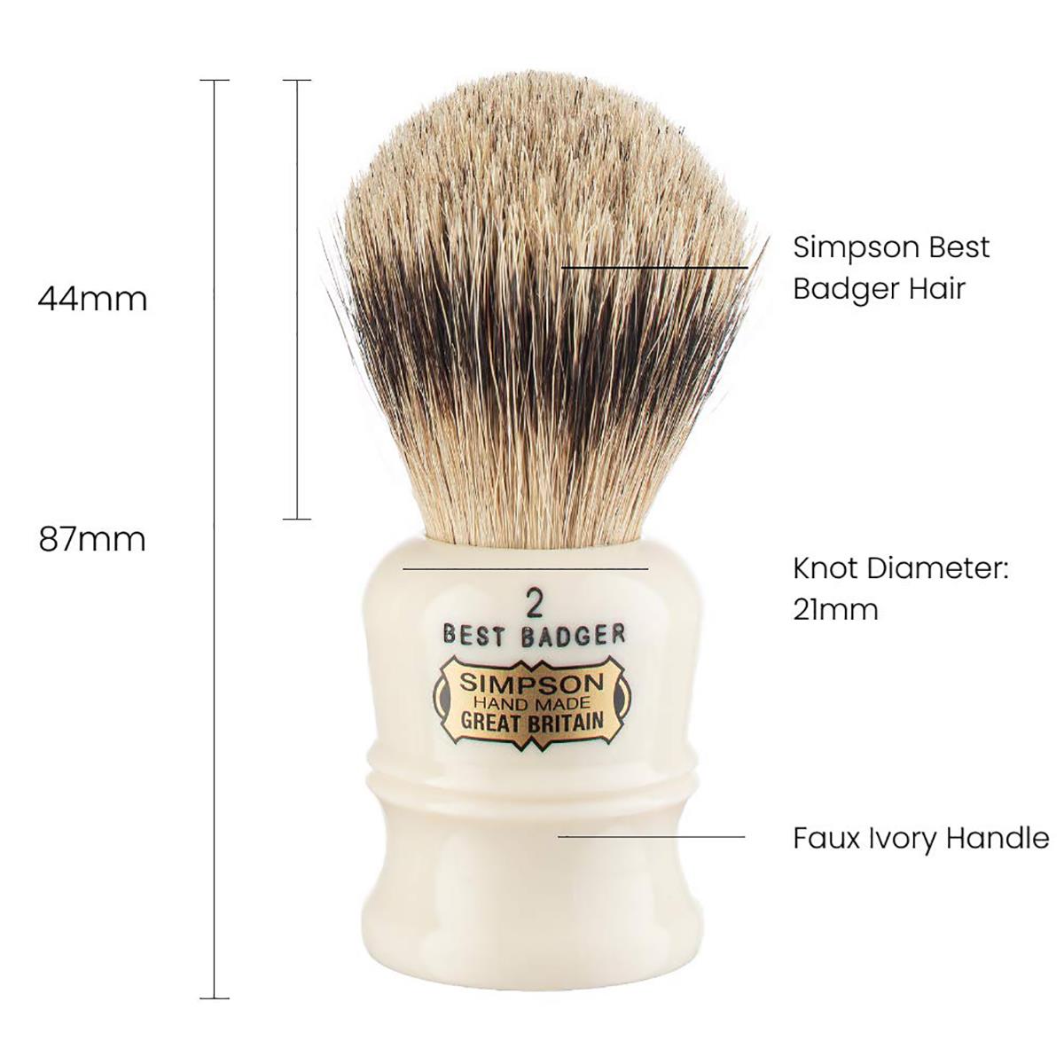 Shaving Brush - Simpson - Best Badger, Duke 2 (D2)