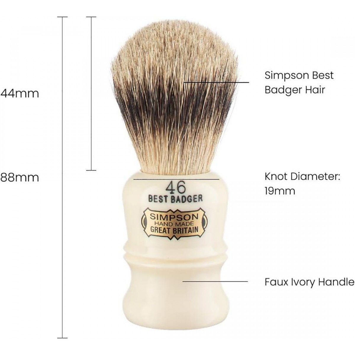 Shaving Brush - Simpson - Best Badger, Duke 3 (D3)