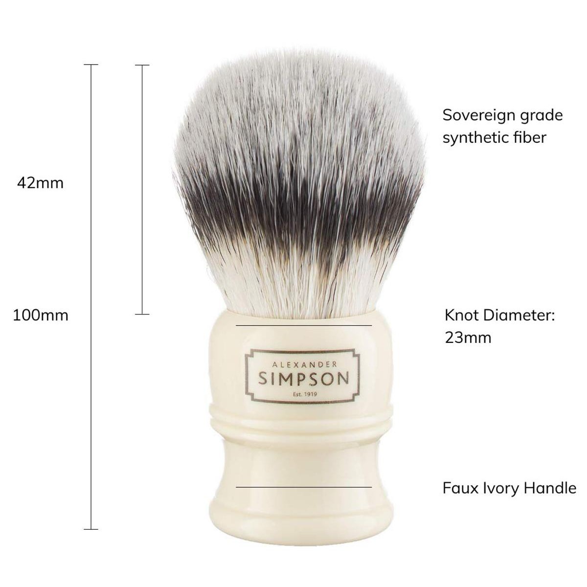 Shaving Brush - Simpsons - Synthetic Bristle Trafalgar T1 Sovereign Faux Ivory