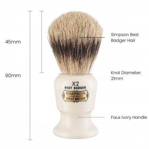 Shaving Brush - Simpson - Best Badger Commodore (X2B)