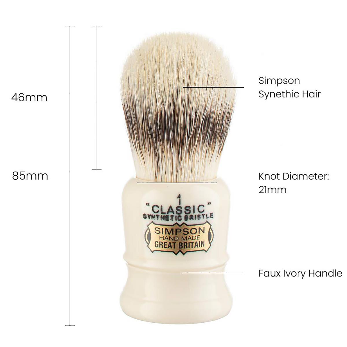 Shaving Brush - Simpson - Synthetic Badger (Cl1)