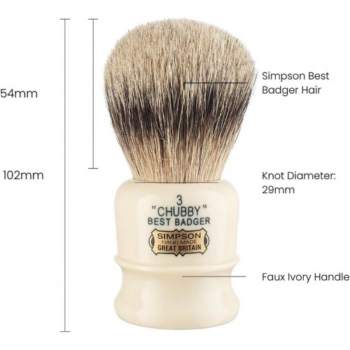 Shaving Brush - Simpson - Best Badger, Chubby 3 (Ch3)