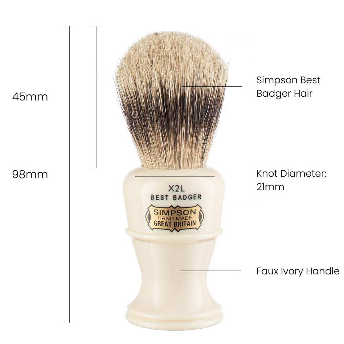 Shaving Brush - Simpson - Best Badger, Colonel (X2l)