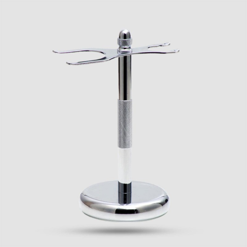 Stand For Shaving Brush & Razor - Rockwell - White Chrome