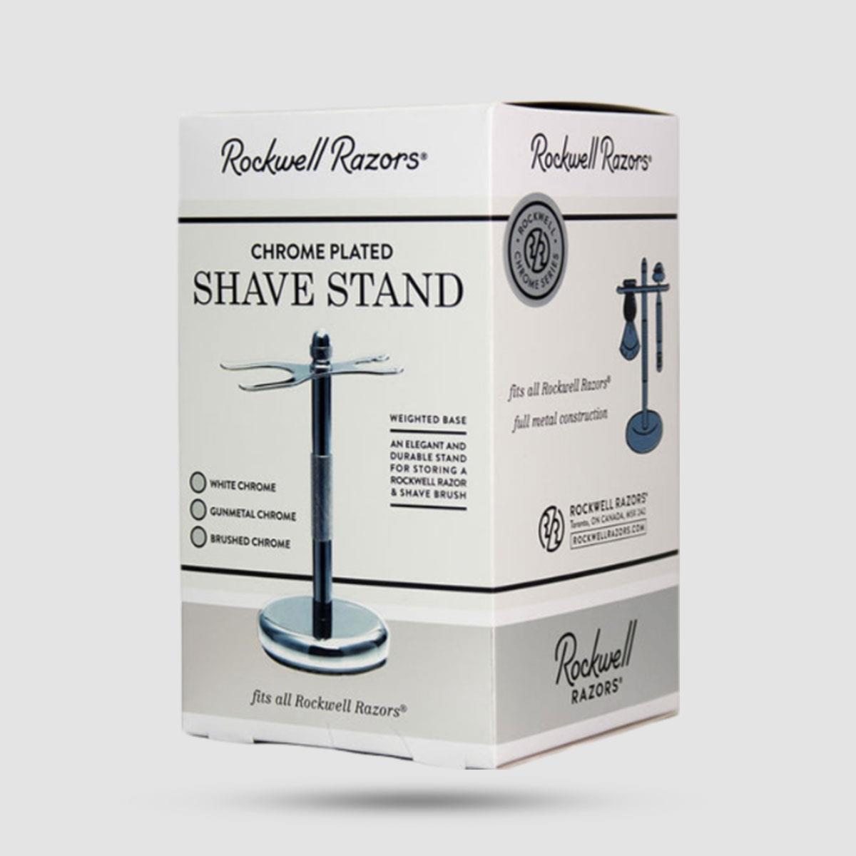 Stand For Shaving Brush & Razor - Rockwell - White Chrome