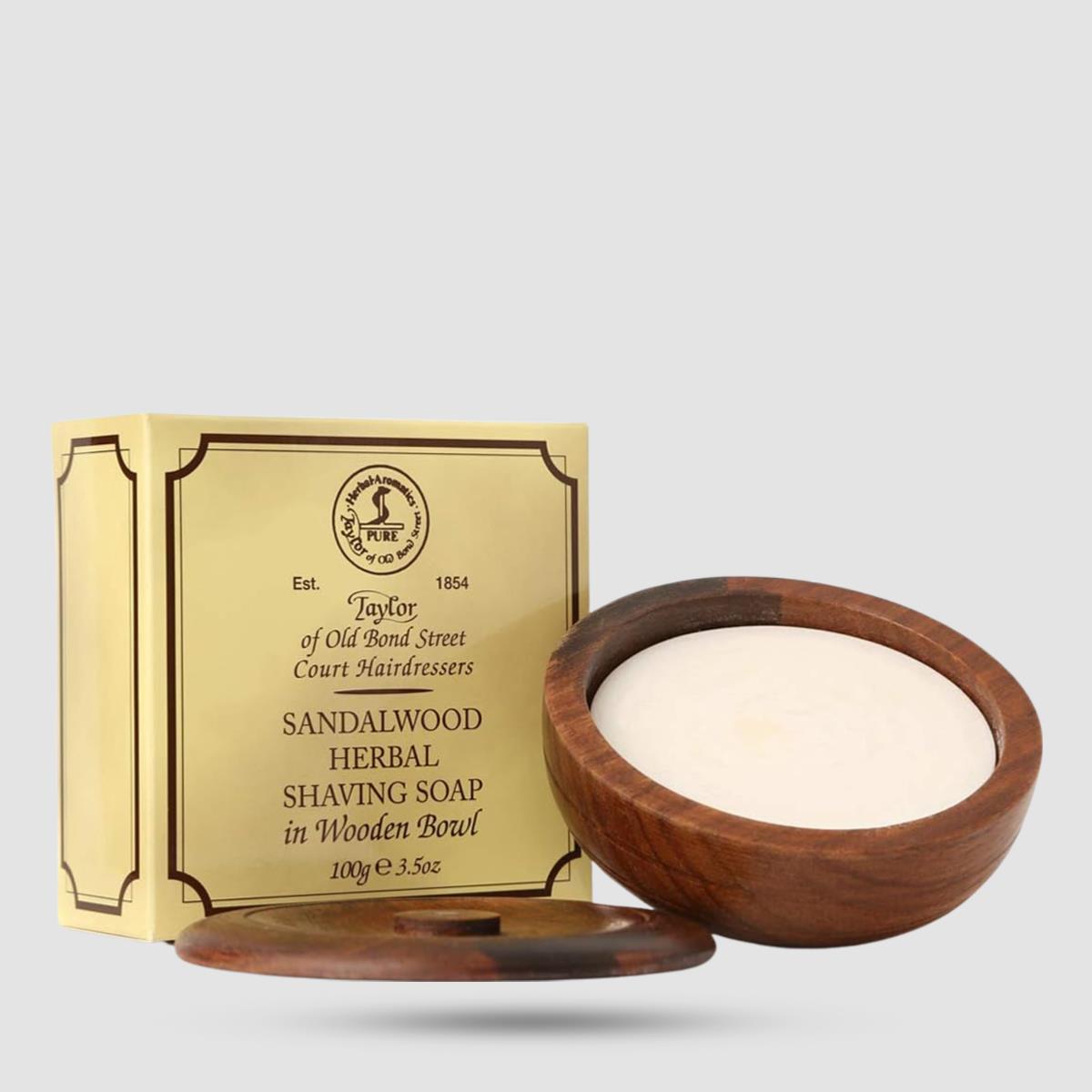 Shaving Soap In Wooden Bowl - Taylor Of Old Bond Street - Sandalwood 100g