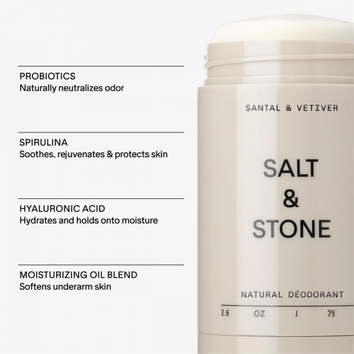 Natural Deodorant - Salt and Stone - Vetiver + Sandalwood | Extra Strength 75g