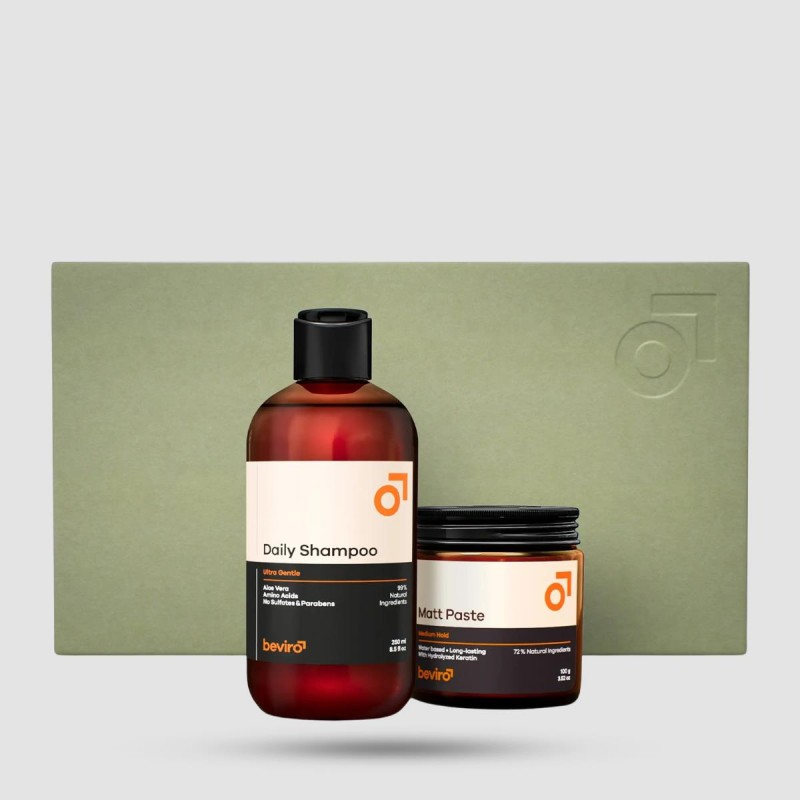 The Essential Hair Care Kit - Beviro - Matt Paste 100g + Daily Shampoo 250ml