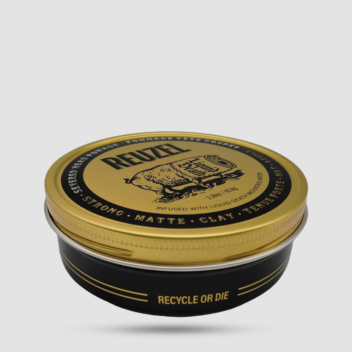 Clay Matte Pomade - Reuzel x Liquid Death - Strong Hold | No Shine 95.8g