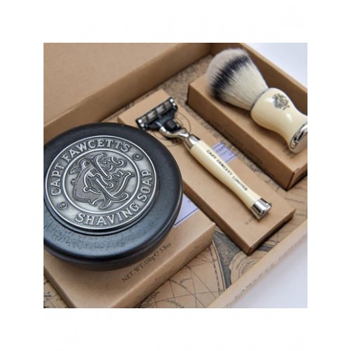 Shaving Set - Captain Fawcett - With Razor, Shaving Brush And Shaving Soap 110g