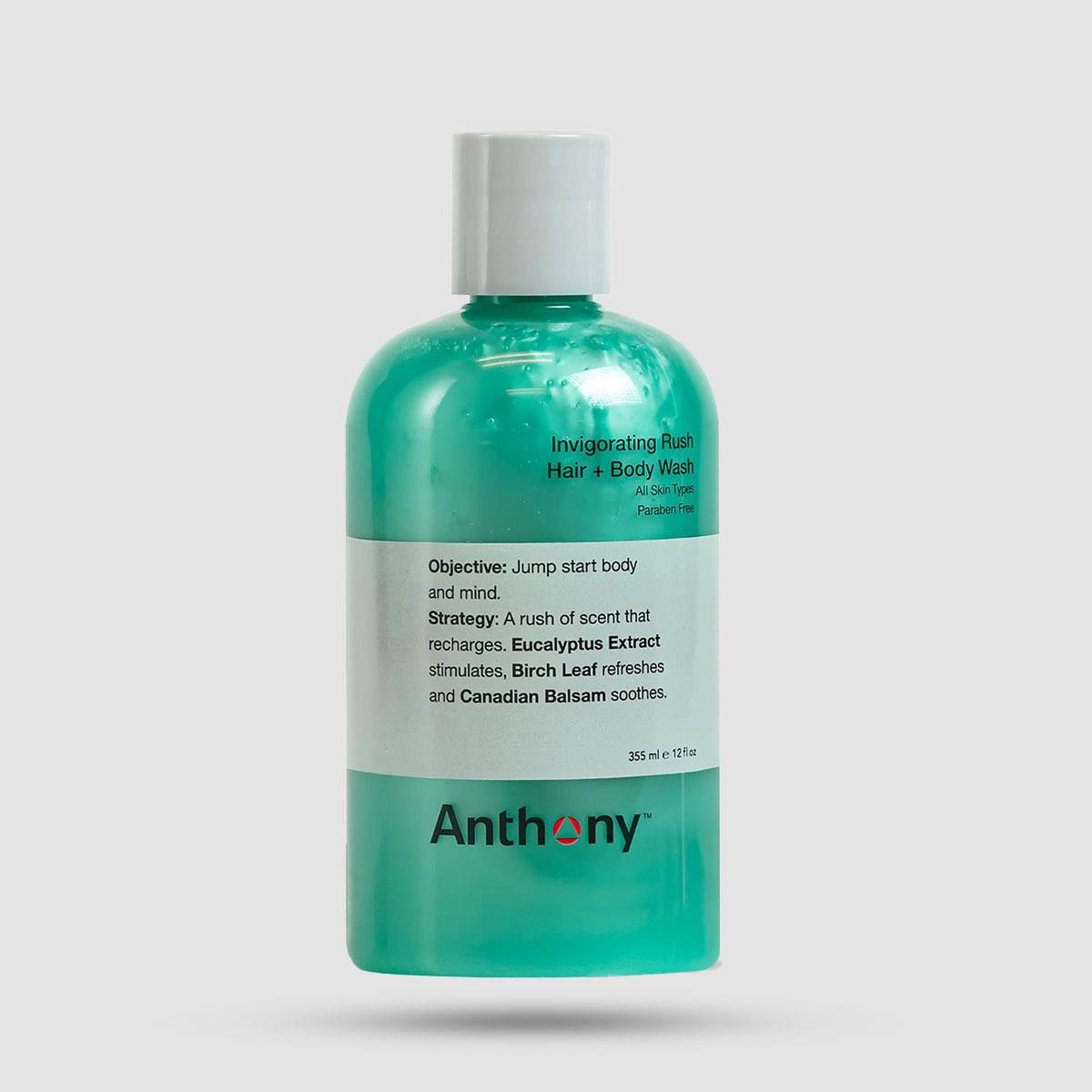 Σαμπουάν Για Μαλλιά Και Σώμα Anthony Invigorating Rush 355ml - Grooming - Αναζωογονητικό με glycerin