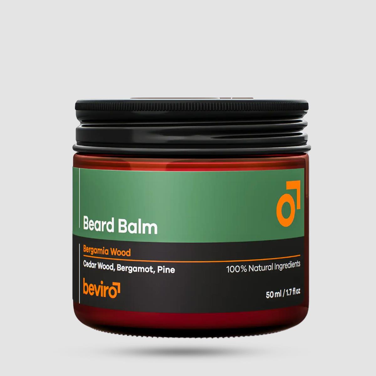 Beviro Bergamia Wood Beard Balm 50ml - Balm Γενιών με 5 έλαια και shea butter