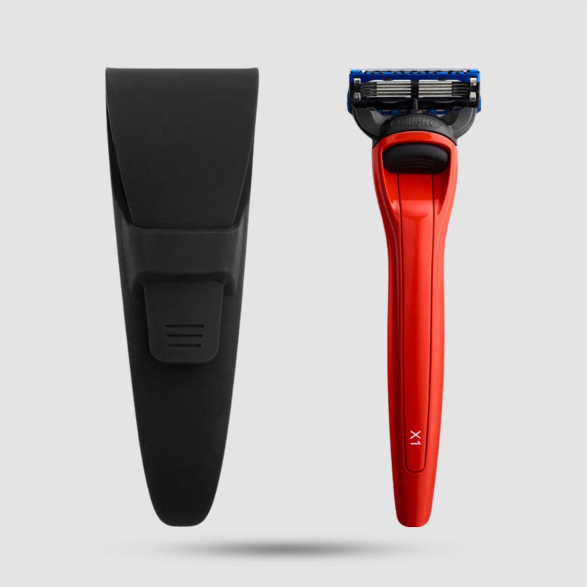 Ξυράφι 5 Λεπίδων Bolin Webb X1 Copper Red - Εργαλεία Ξυρίσματος - Με βραβευμένη θήκη σιλικόνης