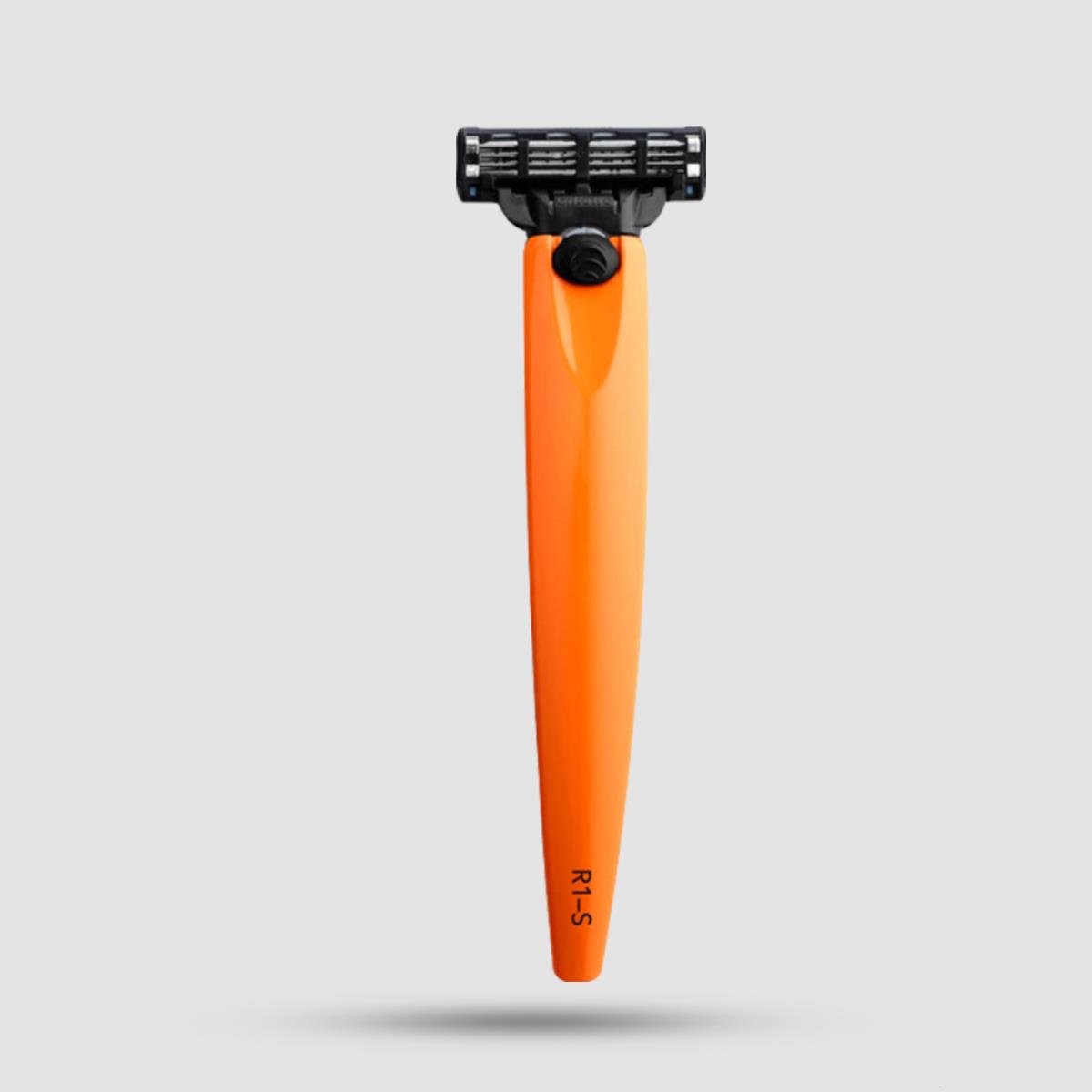 Bolin Webb R1-S Signal Orange 3-blade Razor - Shaving Tools - Antibacterial Handle