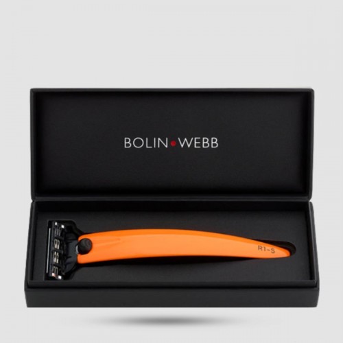Bolin Webb R1-S Signal Orange 3-blade Razor - Shaving Tools - Antibacterial Handle