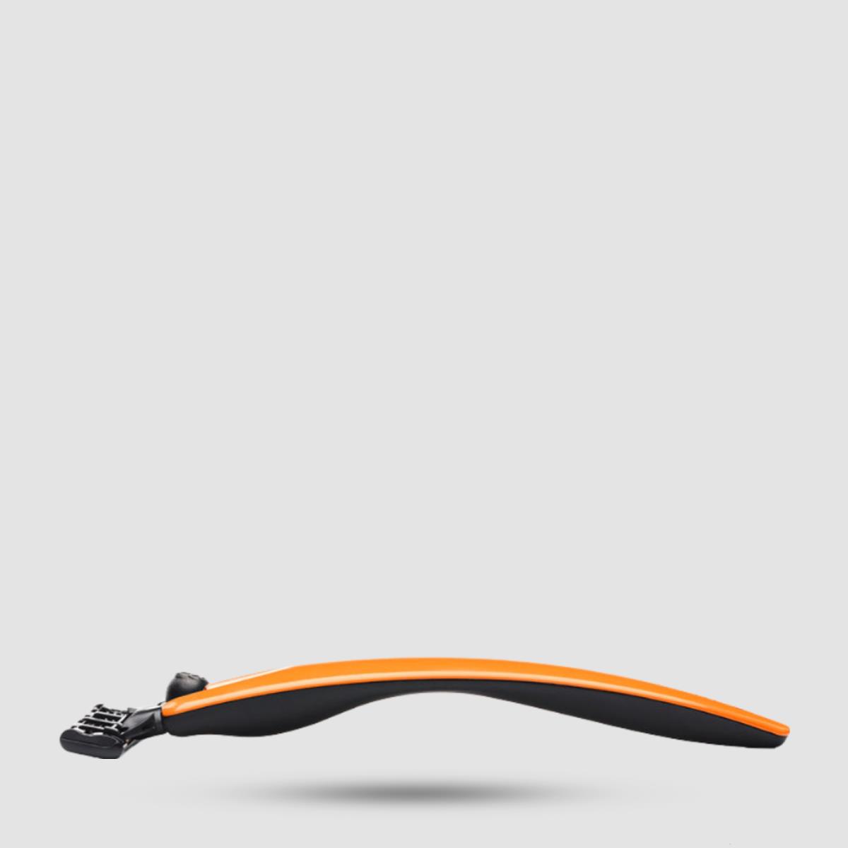 Bolin Webb R1-S Signal Orange 3-blade Razor - Shaving Tools - Antibacterial Handle