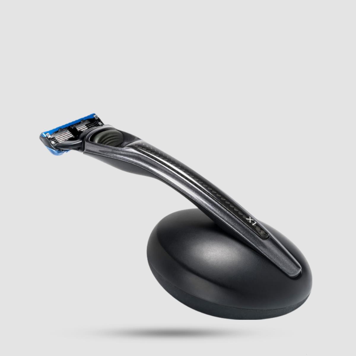5-Blade Razor With Stand Bolin Webb X1 Carbon - Shaving Tools - Carbon Fibre