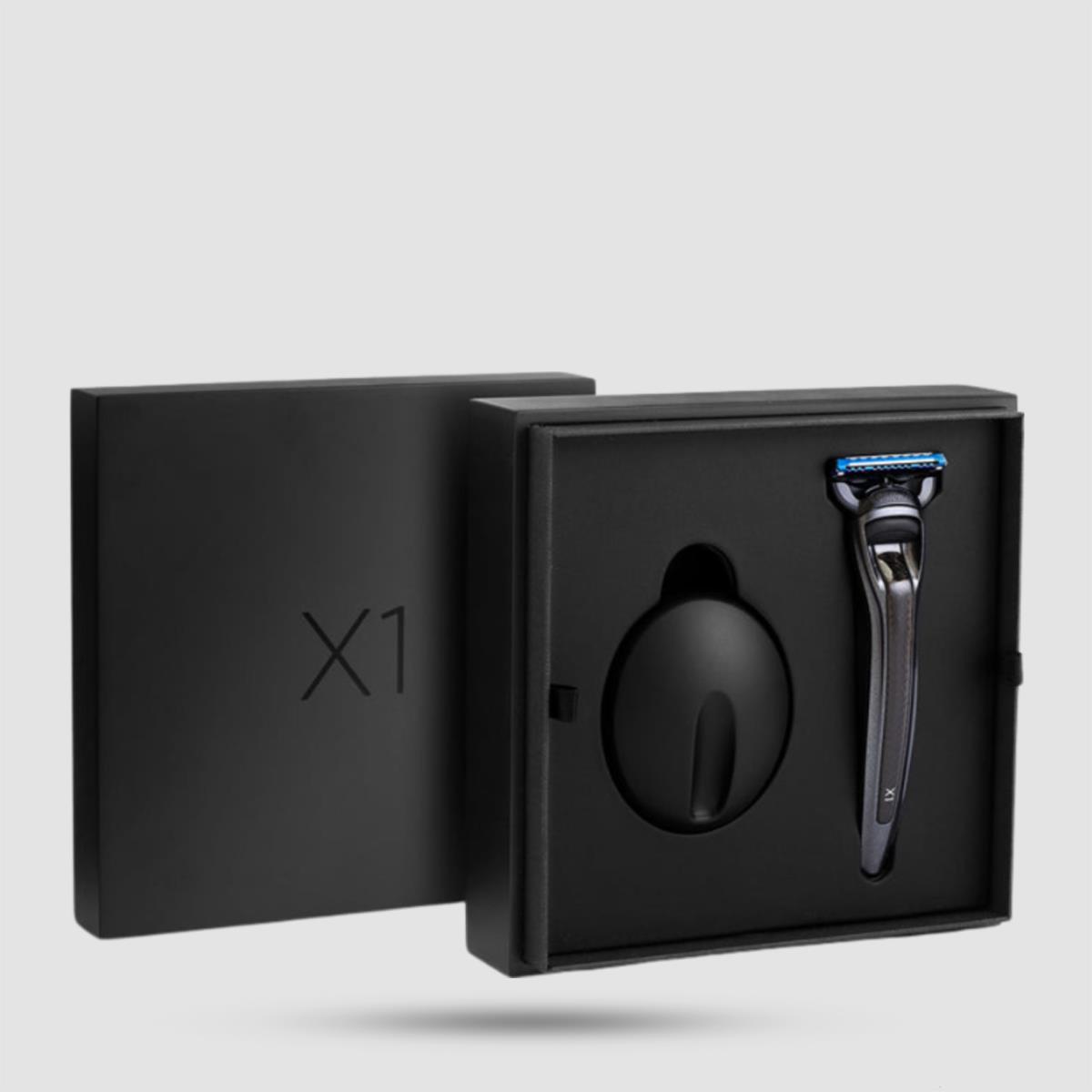 5-Blade Razor With Stand Bolin Webb X1 Carbon - Shaving Tools - Carbon Fibre