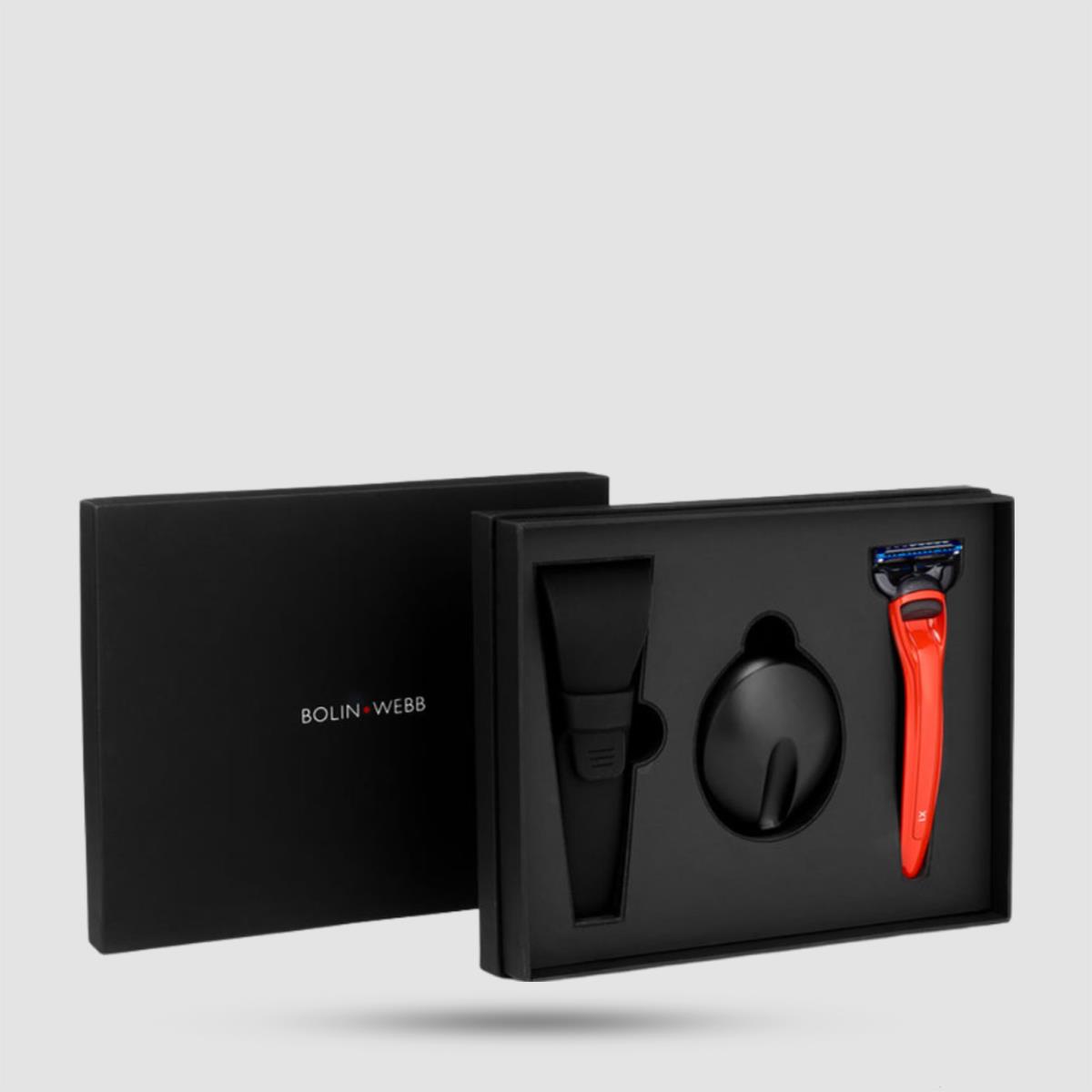 Ξυράφι 5 Λεπίδων Bolin Webb X1 Cooper Red - Εργαλεία Ξυρίσματος - Μαγνητική βάση και θήκη ταξιδίου