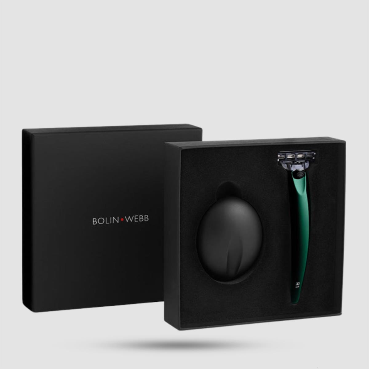 Ξυράφι 3 Λεπίδων Bolin Webb R1 British Racing Green - Premium Ξυριστική Μηχανή με Βάση