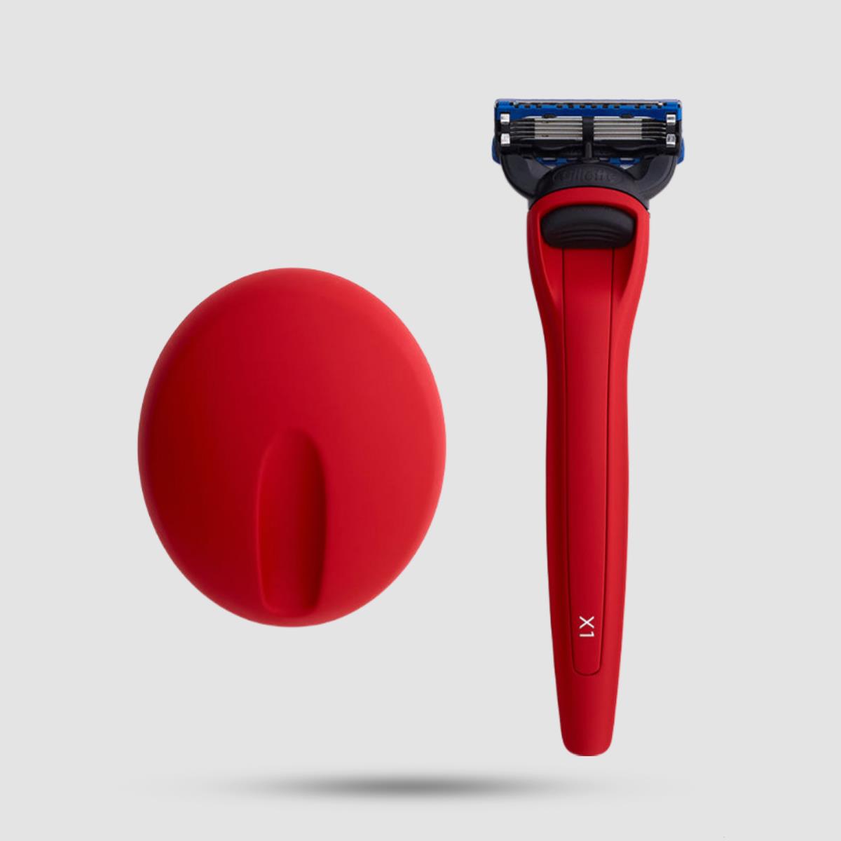 Ξυράφι 5 Λεπίδων Bolin Webb X1 Razor Stand Matte Red - Εργαλεία Ξυρίσματος - Μαγνητική Βάση