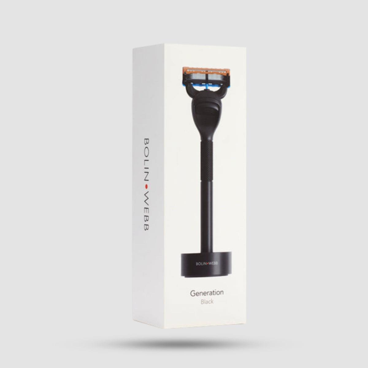 Ξυράφι 5 Λεπίδων Bolin Webb Generation Black - Shaving Tools - Αλουμίνιο με Βάση
