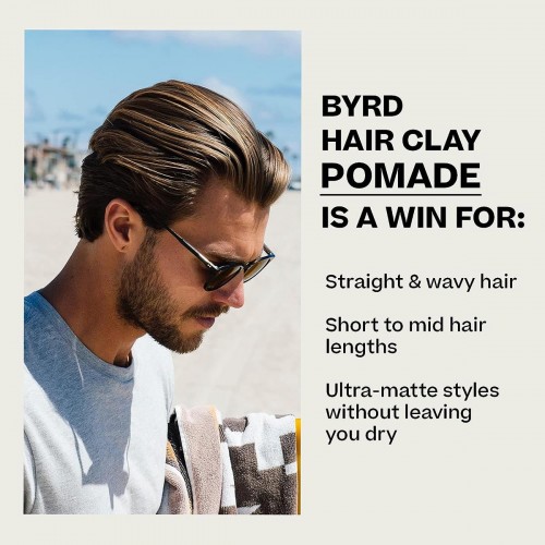 Clay Pomade Byrd - Πομάδα Μαλλιών - Ultra matte φινίρισμα με δυνατό κράτημα