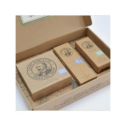 Σετ Ξυρίσματος Captain Fawcett - Ξυριστική Μηχανή, Πινέλο και Σαπούνι 110g - Ιδανικό για ξηρό δέρμα