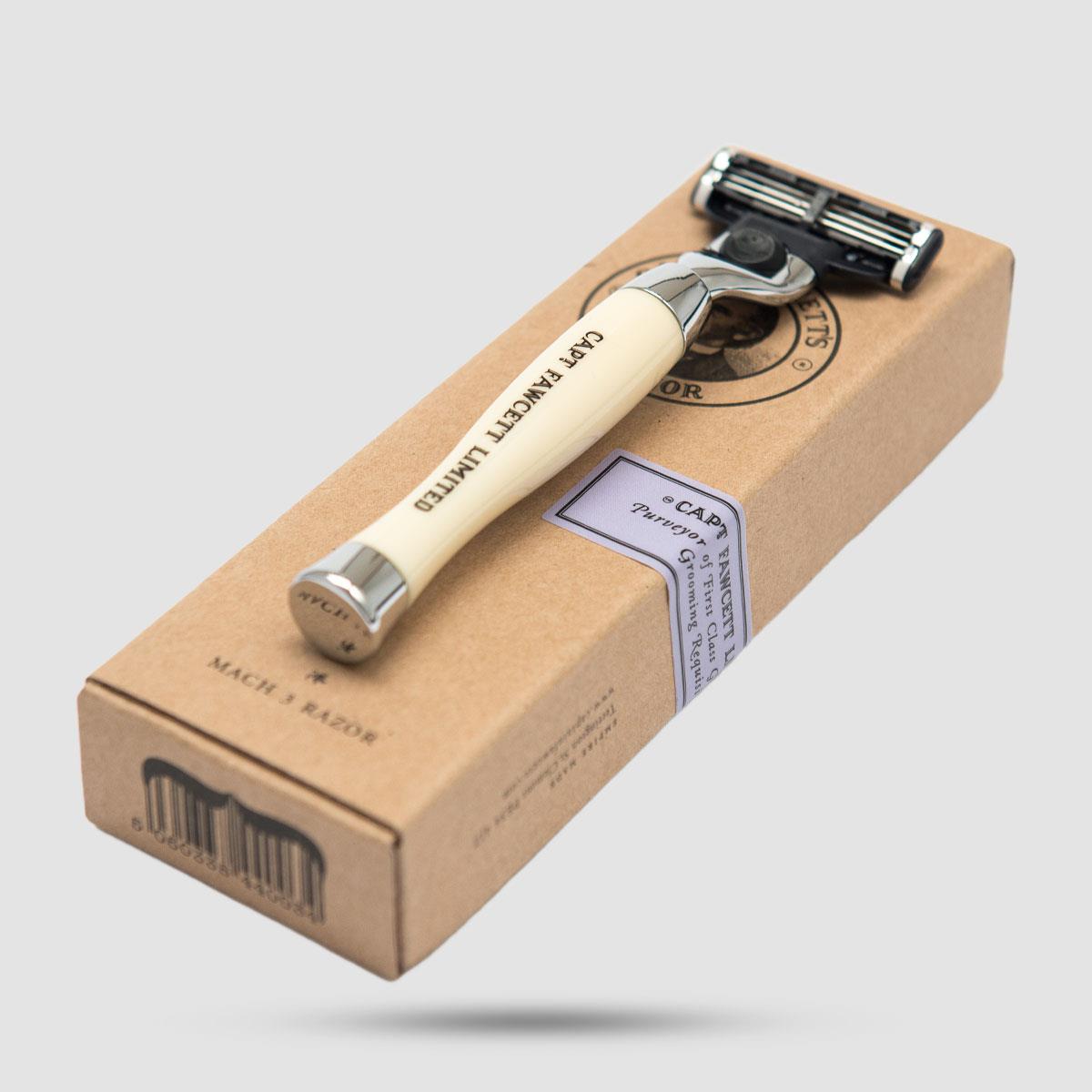 Ξυριστική Μηχανή 3 Λεπίδων Captain Fawcett - Grooming - Χειροποίητη με λαβή απομίμηση ελεφαντόδοντου