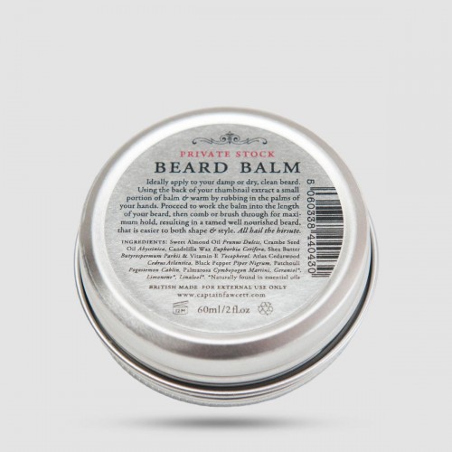 Captain Fawcett Private Stock Beard Balm 60ml - Balm για γένια με φυσικό κερί candelilla