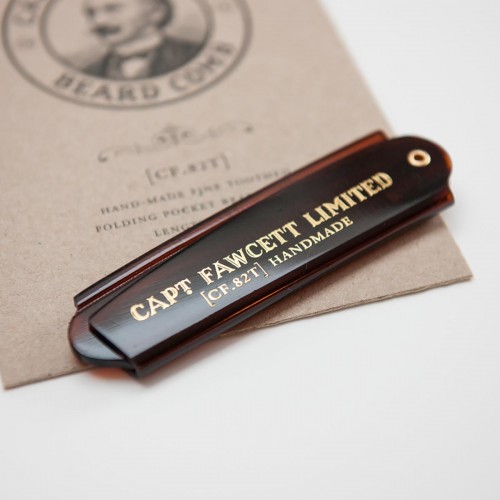 Captain Fawcett folding beard comb - Grooming - Handmade from cellulose acetate