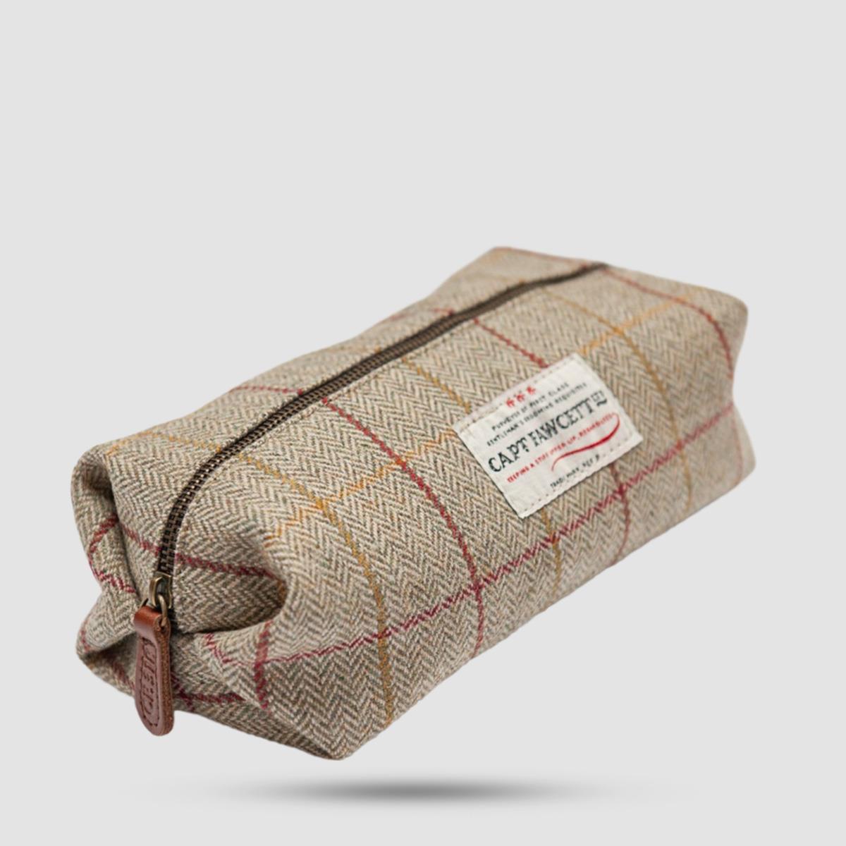 Captain Fawcett Tweed Wash Bag - Νεσεσέρ ταξιδιού - Χειροποίητο βρετανικό tweed