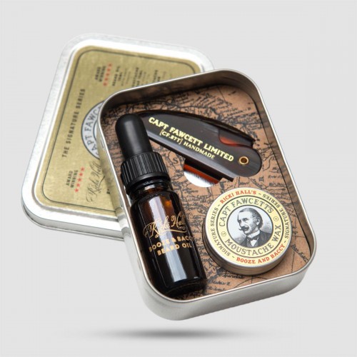 Survival Kit Captain Fawcett Ricki Hall - Grooming Set - Λάδι γενειάδας και κερί μουστακιού