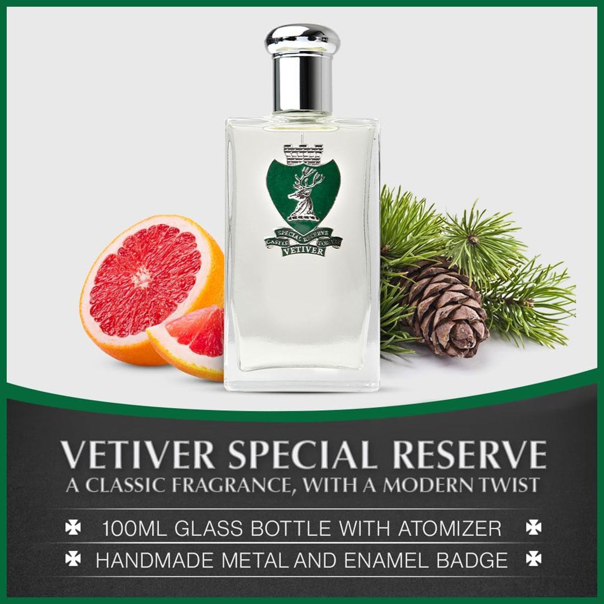 Castle Forbes Vetiver Eau de Parfum 100ml - Woody Aromatic men's fragrance with vetiver oil