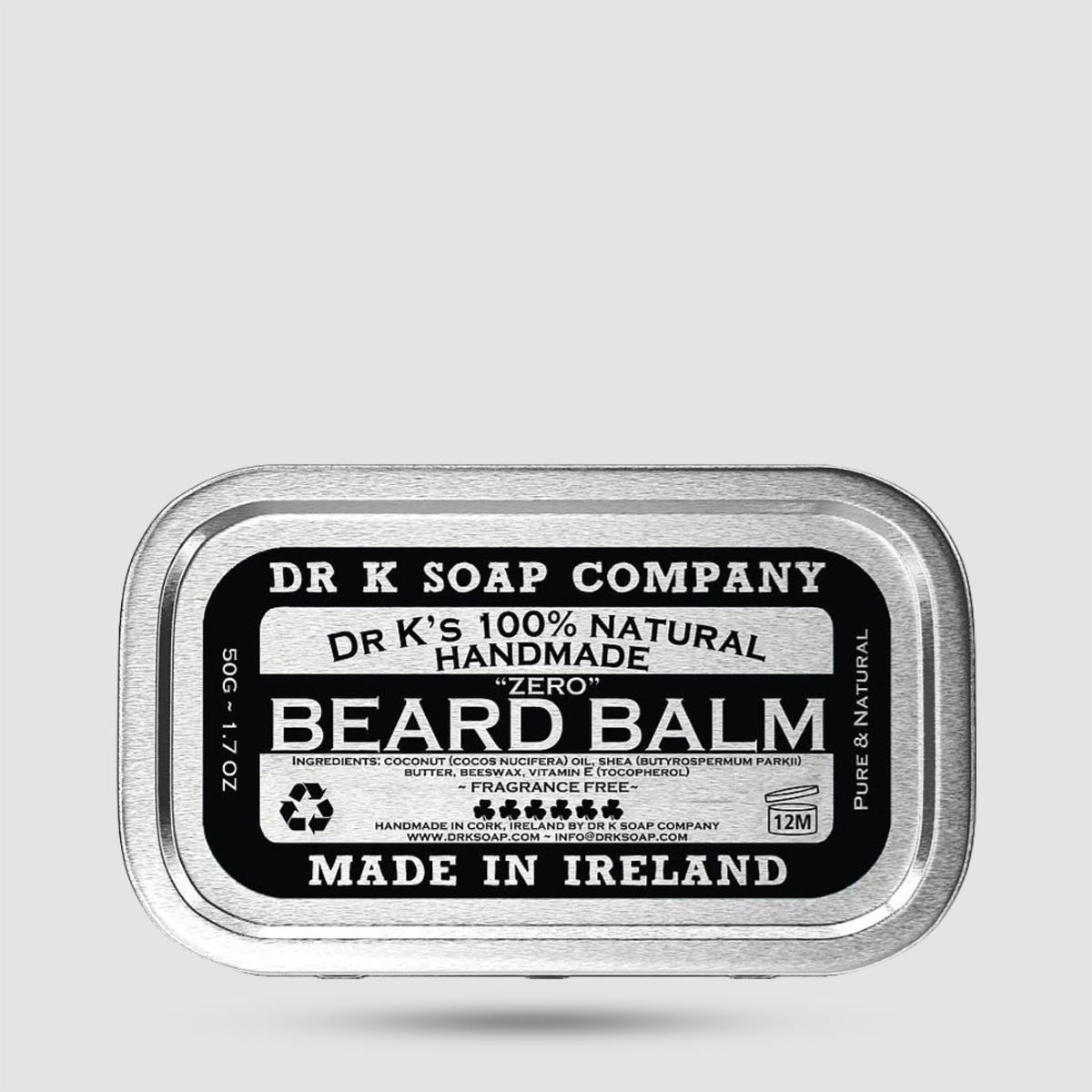 Dr K Zero Beard Balm 50ml - Fragrance-Free Balm για Γένια με Φυσικά Συστατικά