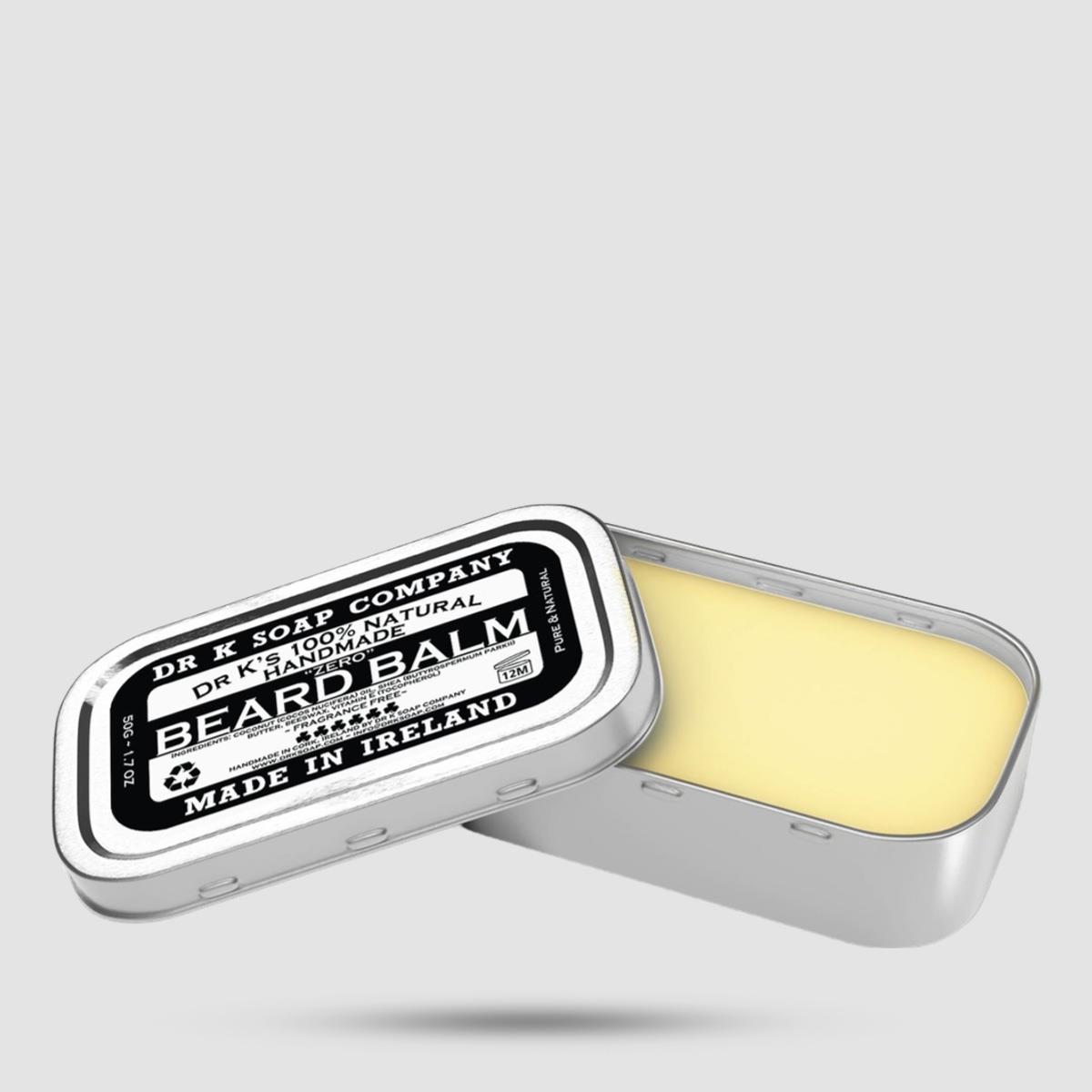 Dr K Zero Beard Balm 50ml - Fragrance-Free Balm για Γένια με Φυσικά Συστατικά